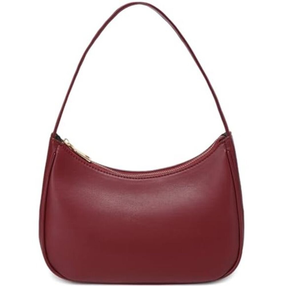 Cherry Red Hobo Shoulder Bag Mini Vegan Leather Purse
